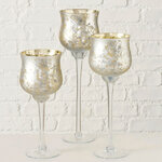 Набор стеклянных подсвечников - бокалов Катрибиолли 30-40 см, 3 шт