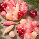 Набор елочных игрушек Pink Tenderness 5-12 см, 31 шт, подвеска