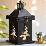 Подсвечник-фонарь Бренна с елочкой 25 см