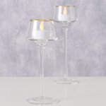 Набор стеклянных подсвечников Maderuelo 21-24 см, 2 шт