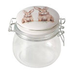 Стеклянная банка для хранения Кролики Шушу и Коко 11 см, 450 мл