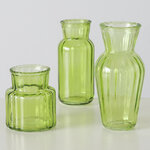 Набор стеклянных ваз Ber Regis 9-16 см зеленые, 3 шт