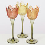Набор стеклянных подсвечников Spring Tulip 24 см, 3 шт