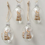 Пасхальные украшения Яйца: Fluffy Rabbits 7 см глянцевые, 4 шт, подвеска