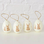Пасхальные украшения Яйца Fluffy Rabbits 6 см, 4 шт, подвеска