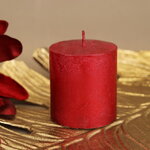 Декоративная свеча Металлик Миди 70*68 мм красная