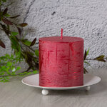 Декоративная свеча Металлик Миди 70*68 мм красная