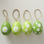 Пасхальные украшения Яйца White Daisy 6 см, 4 шт, подвеска 