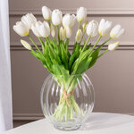 Силиконовые цветы Тюльпаны Great Milton белые, 7 шт