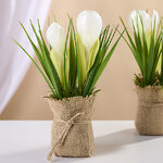 Искусственный цветок в горшке Крокус 19 см