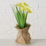Искусственный цветок в горшке Нарцисс 19 см