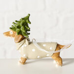 Елочная игрушка Такса Сендер в костюме елки 8 см 