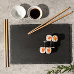 Набор для суши с подносом из сланца 30*20 см, 5 предметов