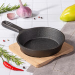 Порционная сковорода Тарти на бамбуковой подставке 12 см, чугун