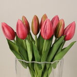 Силиконовые тюльпаны Hidalgo 9 шт, 29 см темно-розовые