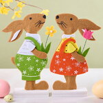 Набор пасхальных фигурок Зайцы Мэри и Дэрри 20 см, 2 шт