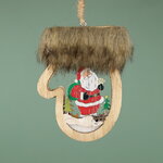 Деревянная елочная игрушка Волшебная Рукавичка - Санта 10 см, подвеска