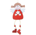 Деревянная елочная игрушка Ангел Джесси со звездой 18 см, подвеска