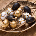 Пасхальные подвески Яйца - Golden Easter 4 см, 12 шт