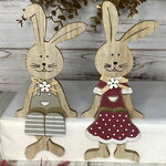 Набор пасхальных фигурок на полку Rabbits Happiness 20 см, 2 шт