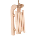 Деревянная елочная игрушка Санки - Зимние Развлечения 6 см, подвеска