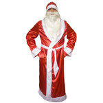 Взрослый карнавальный костюм Дед Мороз атласный, 52-54 размер