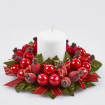 Венок для свечи Ягоды шиповника 20 см
