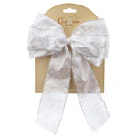 Бант белый, с серебряной отделкой, 23*33 см