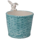 Декоративное кашпо Крошка Кролик 14*11 см голубое