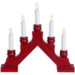 Рождественская горка Карина 30*28 см красная, 5 электрических свечей