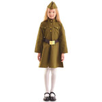 Детская военная форма Солдаточка в платье люкс, рост 152-164 см, размер 40-42