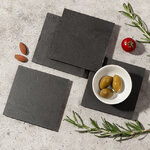 Подставка из сланца 10*10 см квадратная, 4 шт