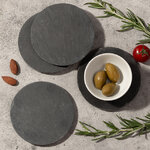 Подставка из сланца 10 см круглая, 4 шт