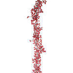 Гирлянда Ягодное Изобилие 180 см с красными заснеженными ягодами