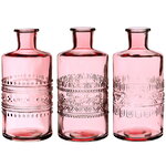 Набор стеклянных ваз Porto 15 см розовый, 3 шт