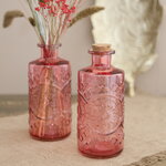 Стеклянная ваза-бутылка Berlin 21 см розовая