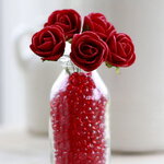 Искусственные розы для декора Lallita 2 см, 12 шт, алые