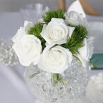 Искусственные розы для декора Lallita 6 см, 7 шт, белые