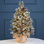 Настольная елка с лампочками Bristle в мешочке 61 см, 150 теплых белых ламп, ЛЕСКА + ПВХ