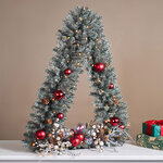 Декоративная настольная елка с лампочками Joyful 91 см, 50 теплых белых LED ламп, на батарейках, ПВХ