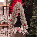 Декоративная настольная елка с лампочками Joyful 91 см, 50 теплых белых LED ламп, на батарейках, ПВХ