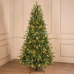 Искусственная елка с лампочками Louisiana 213 см, 400 теплых белых ламп, ЛИТАЯ + ПВХ