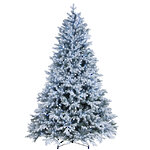 Искусственная елка с огоньками Гамильтон заснеженная 228 см, 750 холодных белых ламп, ЛИТАЯ + ПВХ