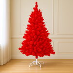 Искусственная красная елка Teddy Red заснеженная 210 см, ЛЕСКА + ПВХ