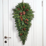 Настенный декор Капля Еловая с шишками 91 см, ПВХ