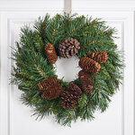 Венок Еловый с шишками 30 см, ПВХ