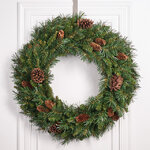 Венок Еловый с шишками 76 см, ПВХ