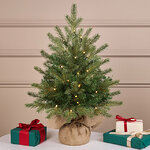 Настольная елка с лампочками Нордик 61 см, 35 теплых белых ламп на батарейках, ЛИТАЯ + ПВХ