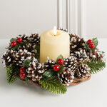 Венок для свечи из шишек Пайни 20 см