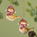 Набор елочных игрушек Новогодние Птички 6 см, 2 шт